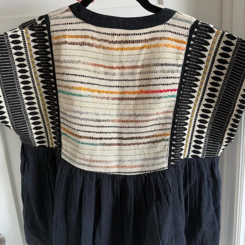 THML Black and Cream Embroidered Blouse - Picture 4 of 5